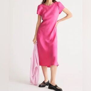 J.Crew pink Cupro-blend midi T-shirt dress sz 12